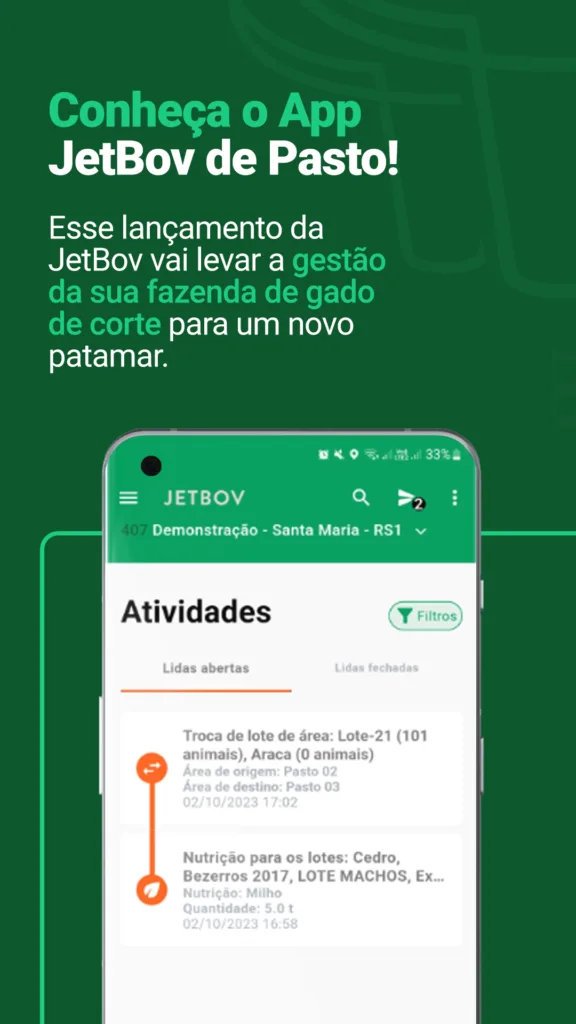 Conheça o app JetBov de Pasto: atividades da fazenda