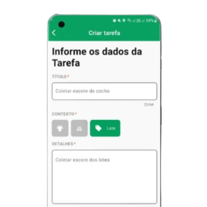 Tela de criação de tarefa