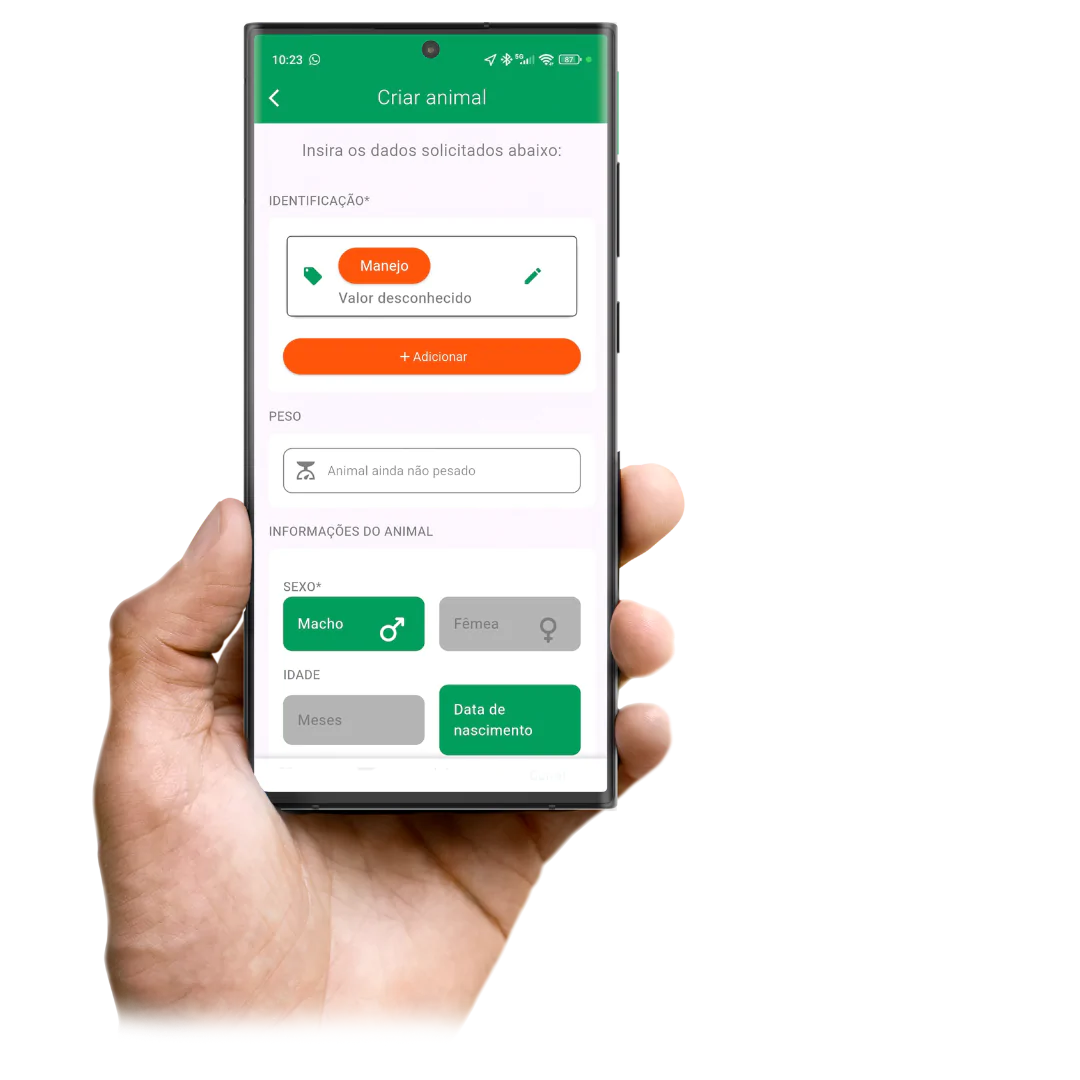 App JetBov de Curral em uso
